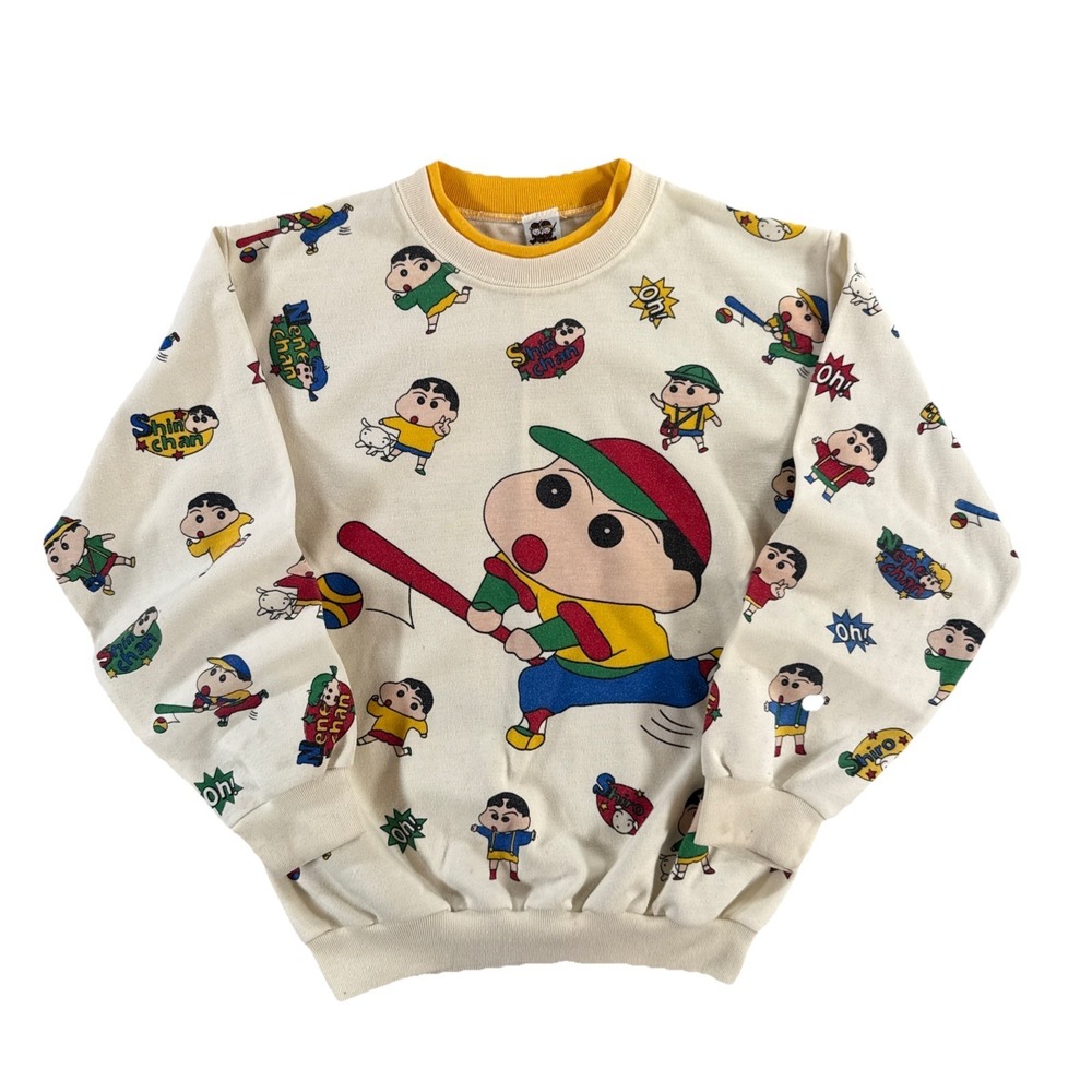 Vintage Crayon Shin Chan Crewneck Sweatshirt Youth‎ Large 18 Japan Anime Cartoon